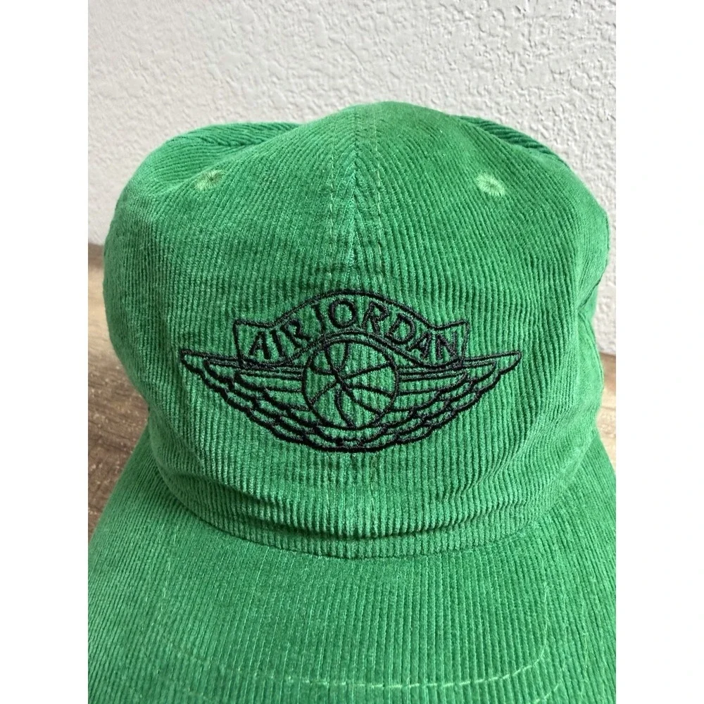 Air Jordan Wings Hat‎ Men Green Corduroy Jumpman Strap Back Cap